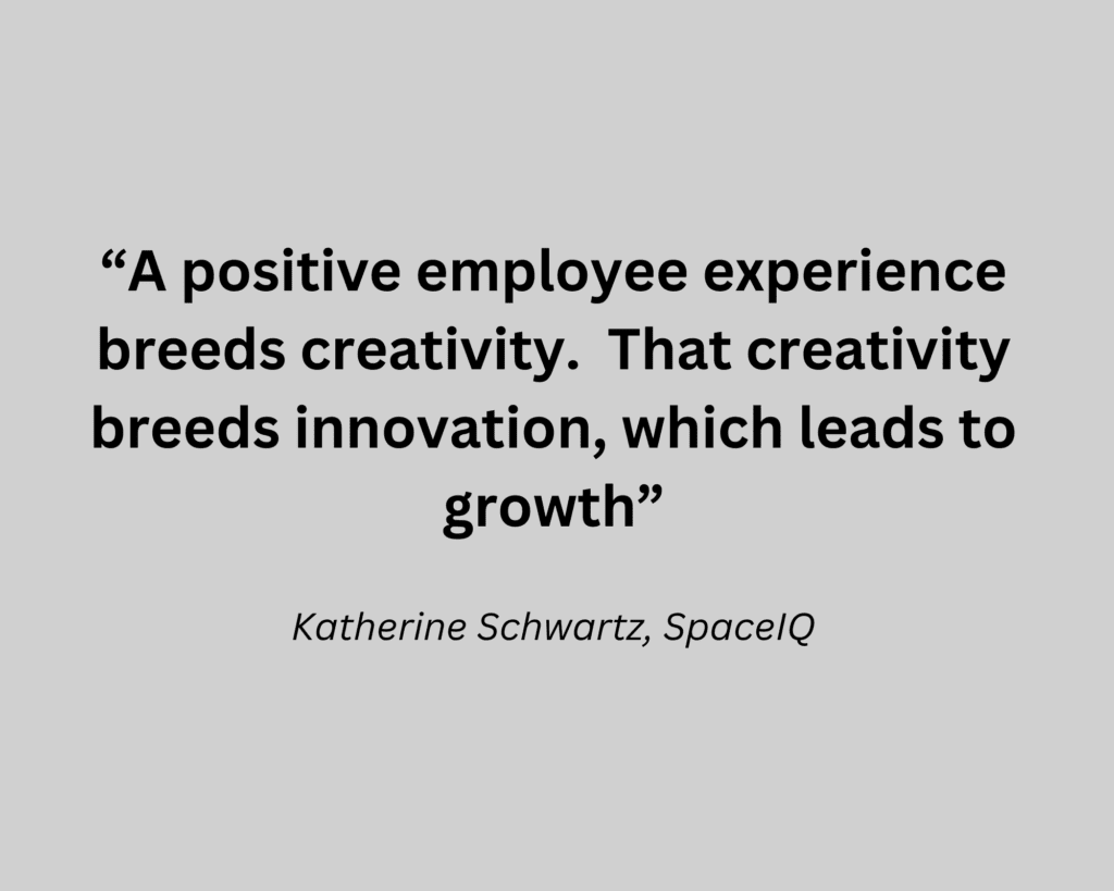 Quote on grey background from Katherine Schwartz, Space IQ